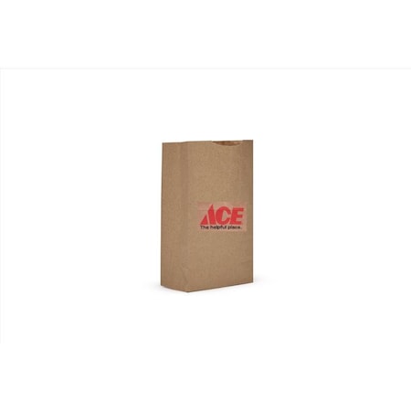 North American Bags Ace Logo Recycled Paper Brown Shopping Bag 500 pk 7.87 in. H X 2.43 in. W X 4.4 in. L 875009